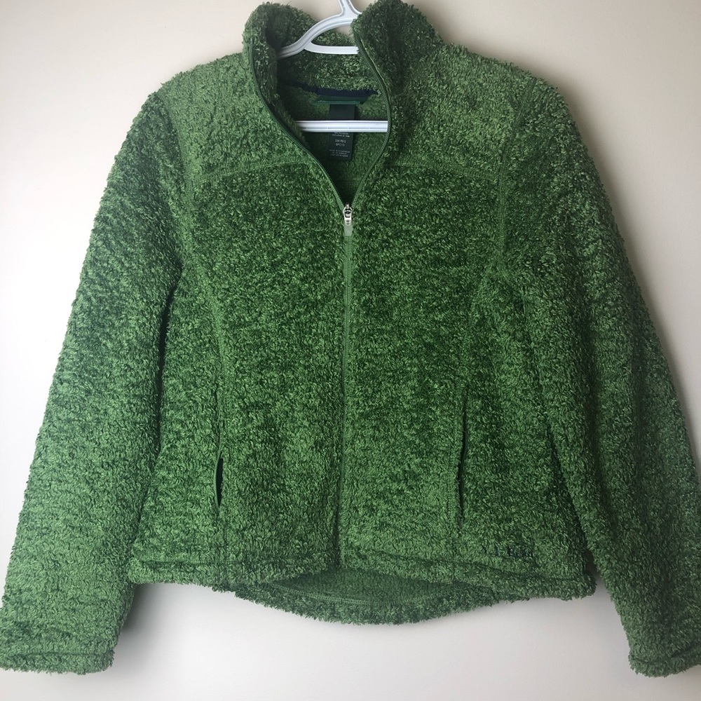 Green L.L. Bean Fleece Jacket Misses Small